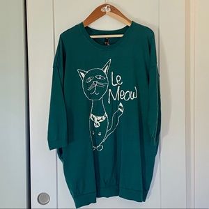 NWT Melissa McCarthy Cat Tunic Sweater